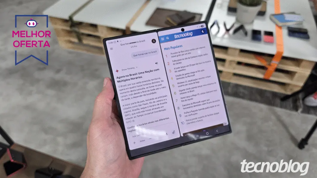 Galaxy Z Fold 7 (512 GB) tem oferta histórica com 47% OFF em até 21x